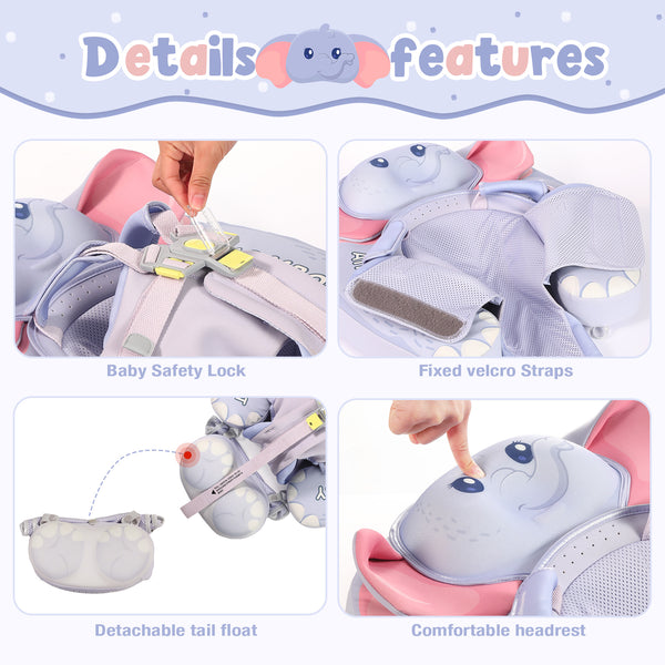 Mambobaby Air-Free Elephant Chest Float with Full-Coverage