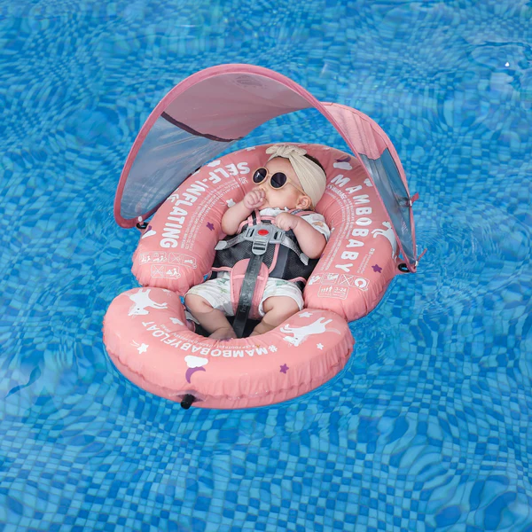 Mambobaby Self-Inflating Pink Chest Floating Bed With Flat Canopy